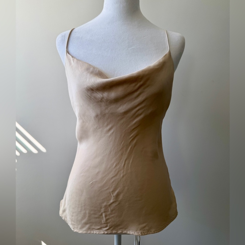 Used in Great Condition Zara Cream Satin Cowl Neck Camisole
